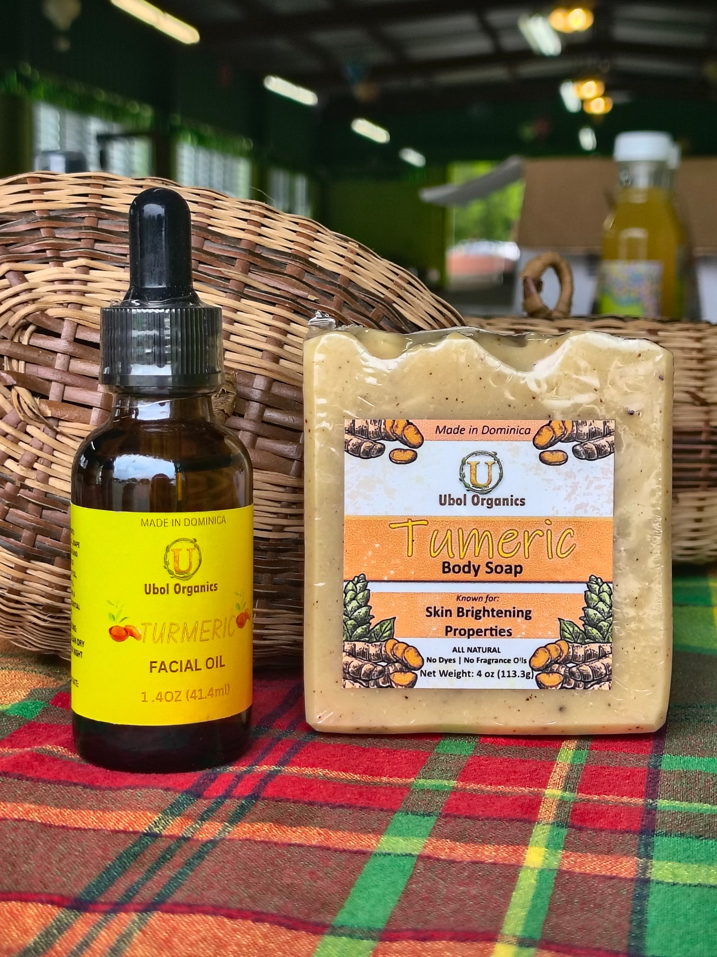 Tumeric facial oil and soap set